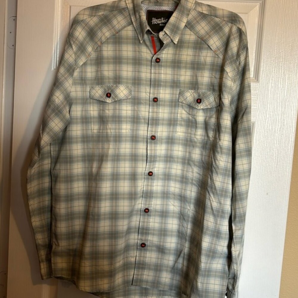 Howler Bros Firstlight mens plaid long sleeve button down shirt size large